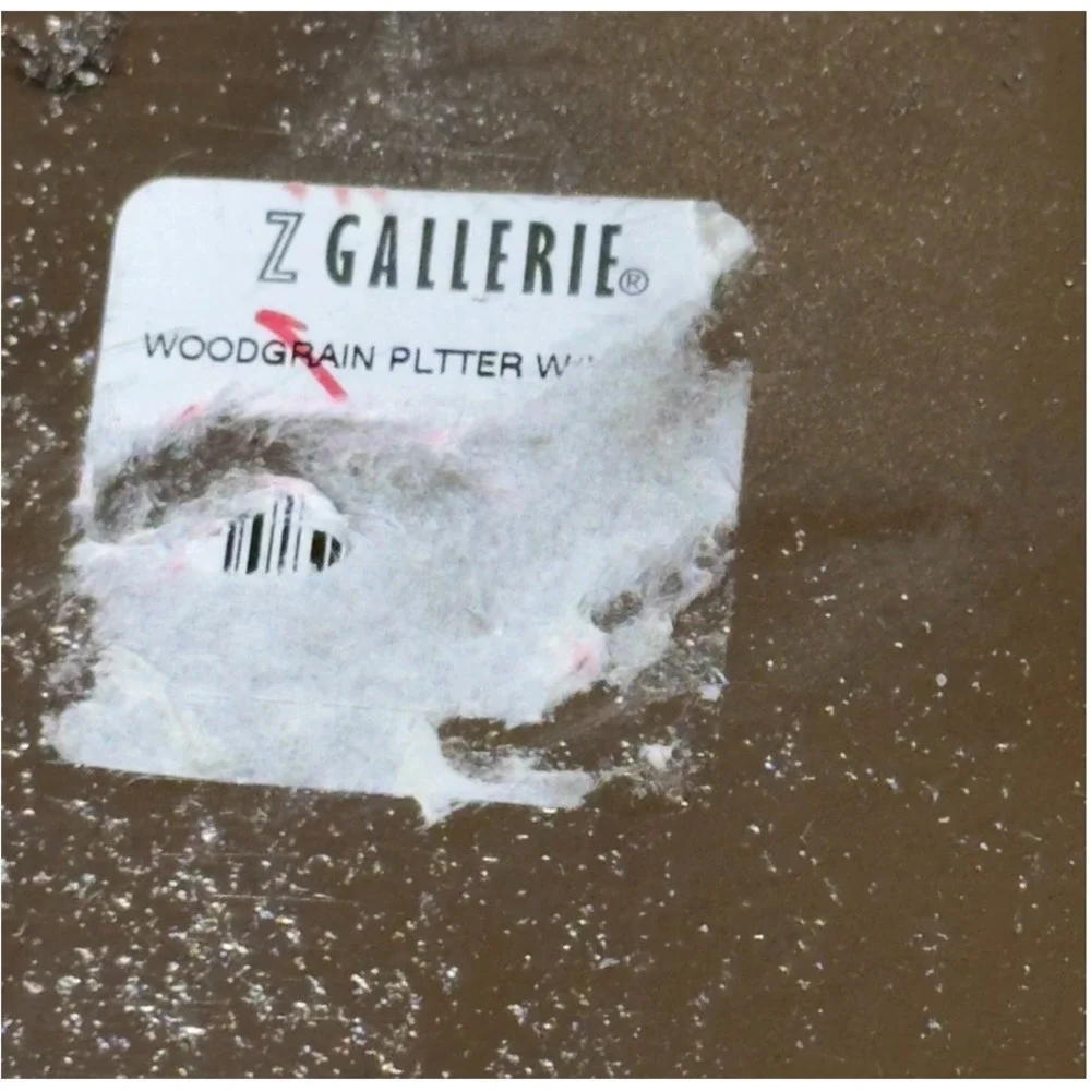 Z‎ Gallerie Woodgrain Platter Plate Silver Finish Decorative Tray